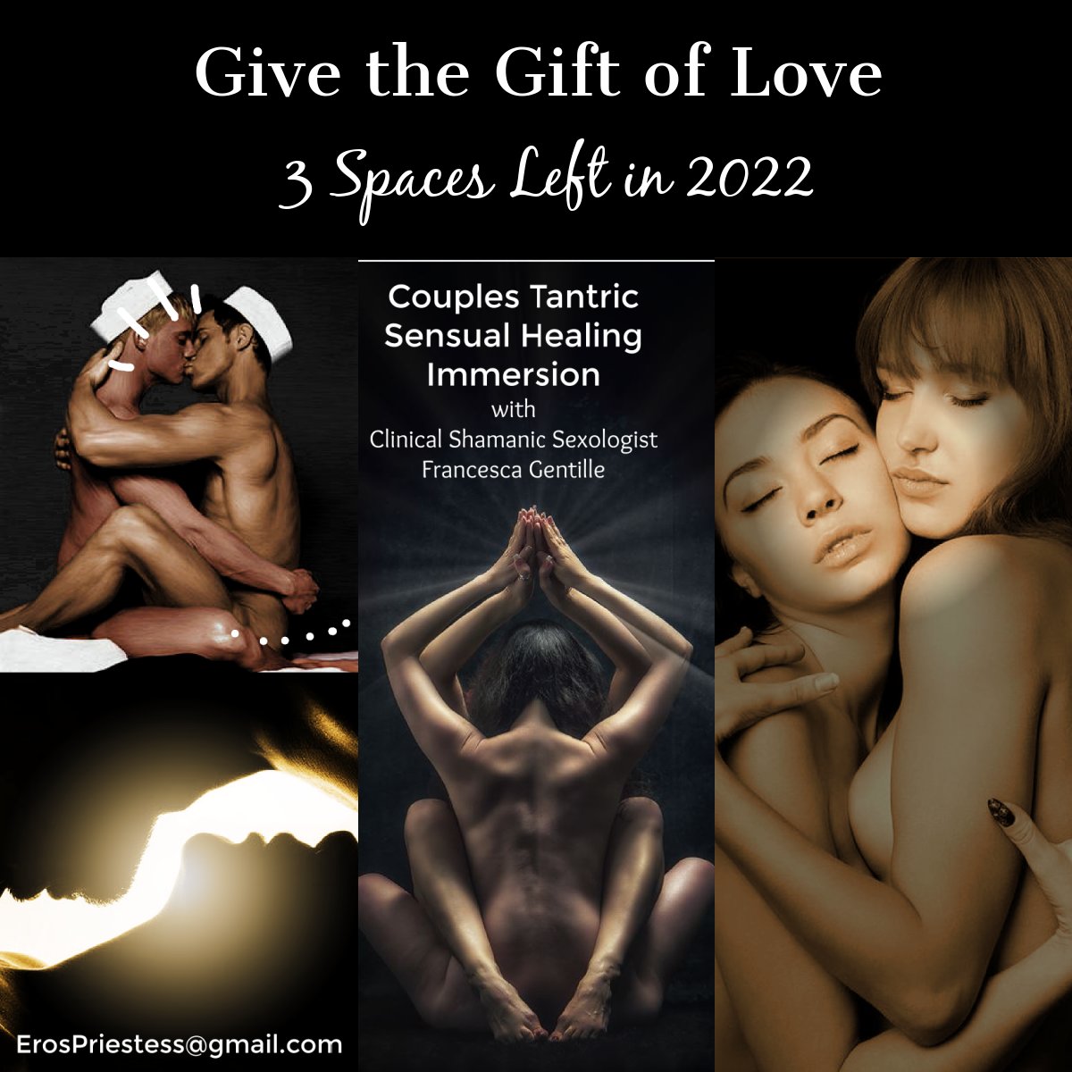 Francescadiva's tweet photo. Igniting the lost spark. Bridging sexual differences. Reclaiming  intimacy. Healing betrayals. Deepening heartbased listening. Rewiring the brain from trauma. ENVISION 1 or 2 days curated specifically for you &amp; your partner. 3 Spaces Remain in 2022. 
https://t.co/g9SWAkRAgL https://t.co/9Bzi8KfPT0