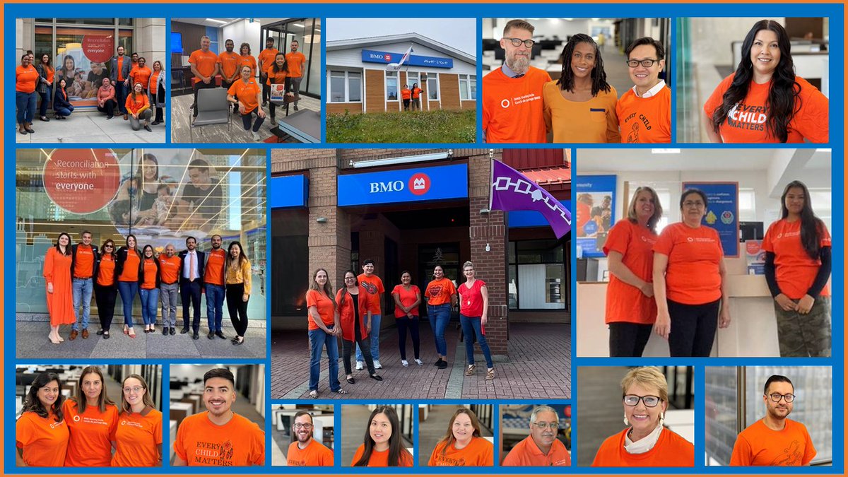 Throughout the month of September, BMO employees are joining together to wear orange shirts to commemorate and honour those affected by residential schools and survivors. #OrangeShirtDay
