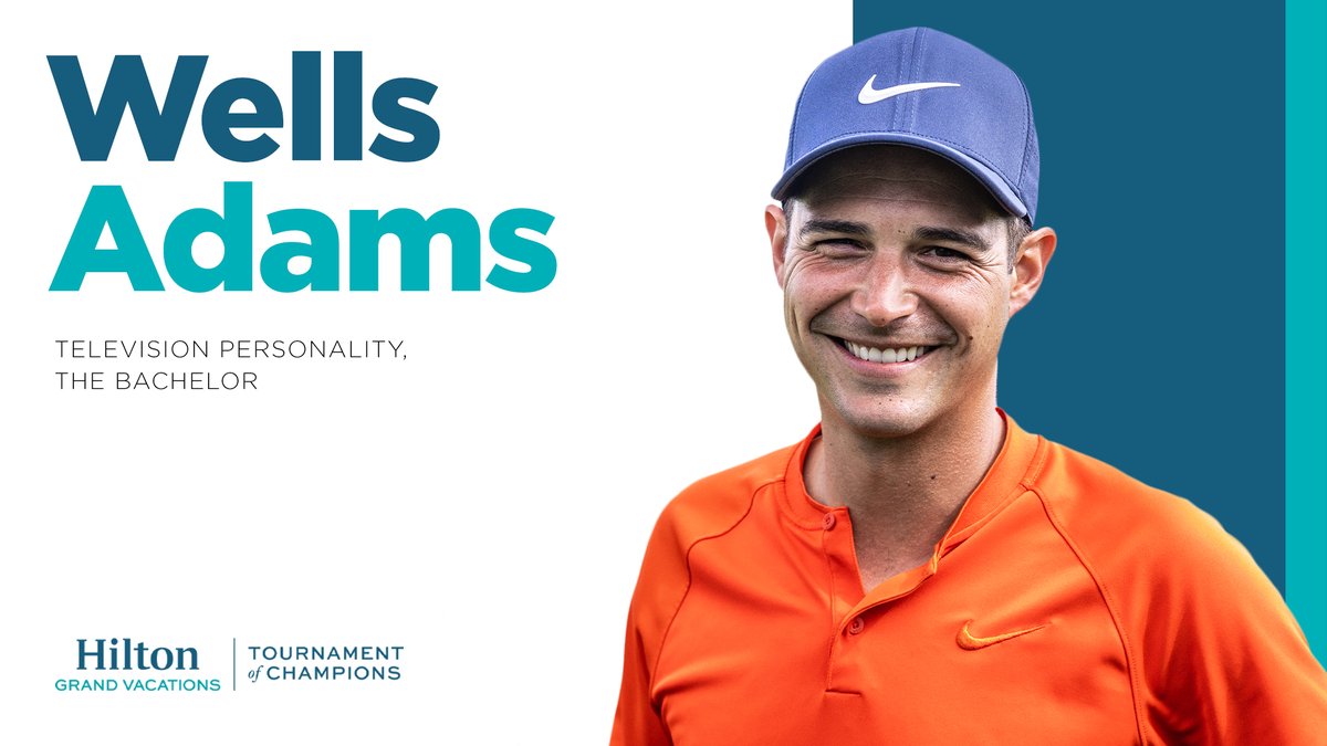 HiltonGrandVac's tweet photo. RT if you watch #BachelorInParadise just for @WellsAdams 👀. Good news is you have a chance to meet him at the 2023 HGV Tournament of Champions Jan 19-22 at @LakeNonaGCC. 🏌️‍♂️ Learn more https://t.co/9W0zqLhcy1 #BachelorNation #HGVLPGA https://t.co/apnxA4mwY7