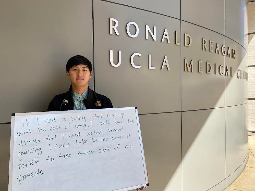 “ I could take better care of myself to take better care of my patients.” These are stories of @uclahealth residents speaking about what would happen if they had a salary that kept up with the cost of living. And this is the reality across the UC system and beyond.