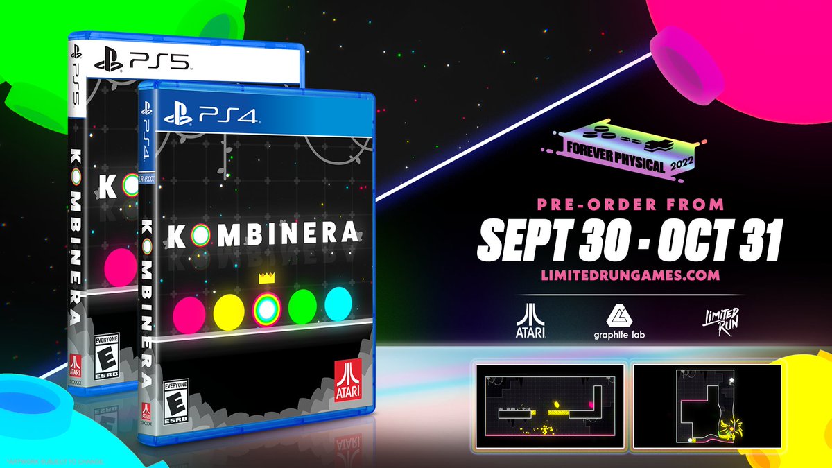 LimitedRunGames's tweet photo. It's up to you to combine every ball and complete each perilous level.

From @atari and @graphitelab, Kombinera will be available to pre-order this Friday. Available on PS4 &amp; PS5. Learn More + Wishlist: https://t.co/Lf44qh7Ktz https://t.co/dhIMXas81Z