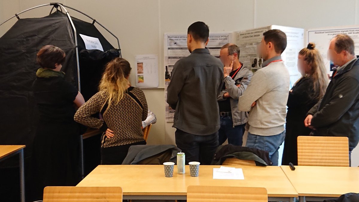 halexgeo's tweet photo. Popular demonstration by @ambergileseve of the @SUERC1 portable OSL reader today at the Lund Luminescence Day. @LundLum @LundGeology https://t.co/2bbwyfGDwS
