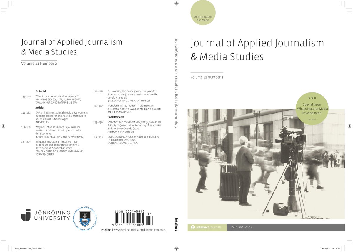 IntellectBooks (@intellectbooks) on Twitter photo Journal of #AppliedJournalism & #MediaStudies 11.2 is out now!
āWhatās Next for Media Development?ā
Including āTransforming journalism in Vietnam: An exploration of two Swedish Media Aid projectsā by <a href="/andreasmattsson/">Andreas Mattsson</a>
<a href="/LoCoMeNetwork/">MeCCSA Local and Community Media Network</a> <a href="/meccsapolicy/">MeCCSA Policy</a>
ingentaconnect.com/content/intell⦠Journal of #AppliedJournalism & #MediaStudies 11.2 is out now!
āWhatās Next for Media Development?ā
Including āTransforming journalism in Vietnam: An exploration of two Swedish Media Aid projectsā by <a href="/andreasmattsson/">Andreas Mattsson</a>
<a href="/LoCoMeNetwork/">MeCCSA Local and Community Media Network</a> <a href="/meccsapolicy/">MeCCSA Policy</a>
ingentaconnect.com/content/intellā¦