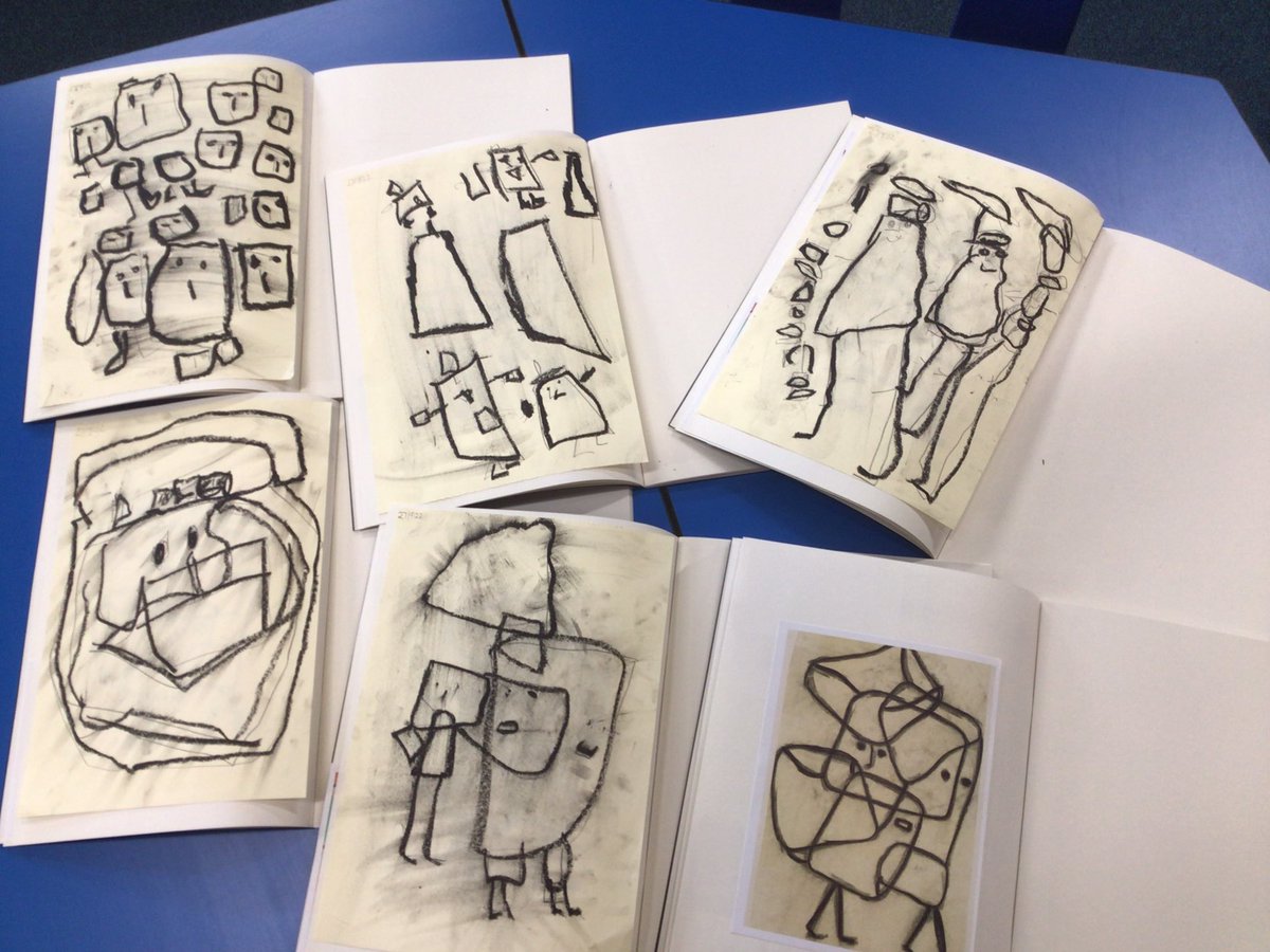 BirchwoodCE's tweet photo. Year 1 are focussing on the artist Paul Klee this half term. We created some inspirational drawing today based on a piece named ‘Burdened Child’. We looked carefully at the types of lines and shapes Klee used. Can you spot the original? #bcepsart https://t.co/ZV4p2O1eLQ