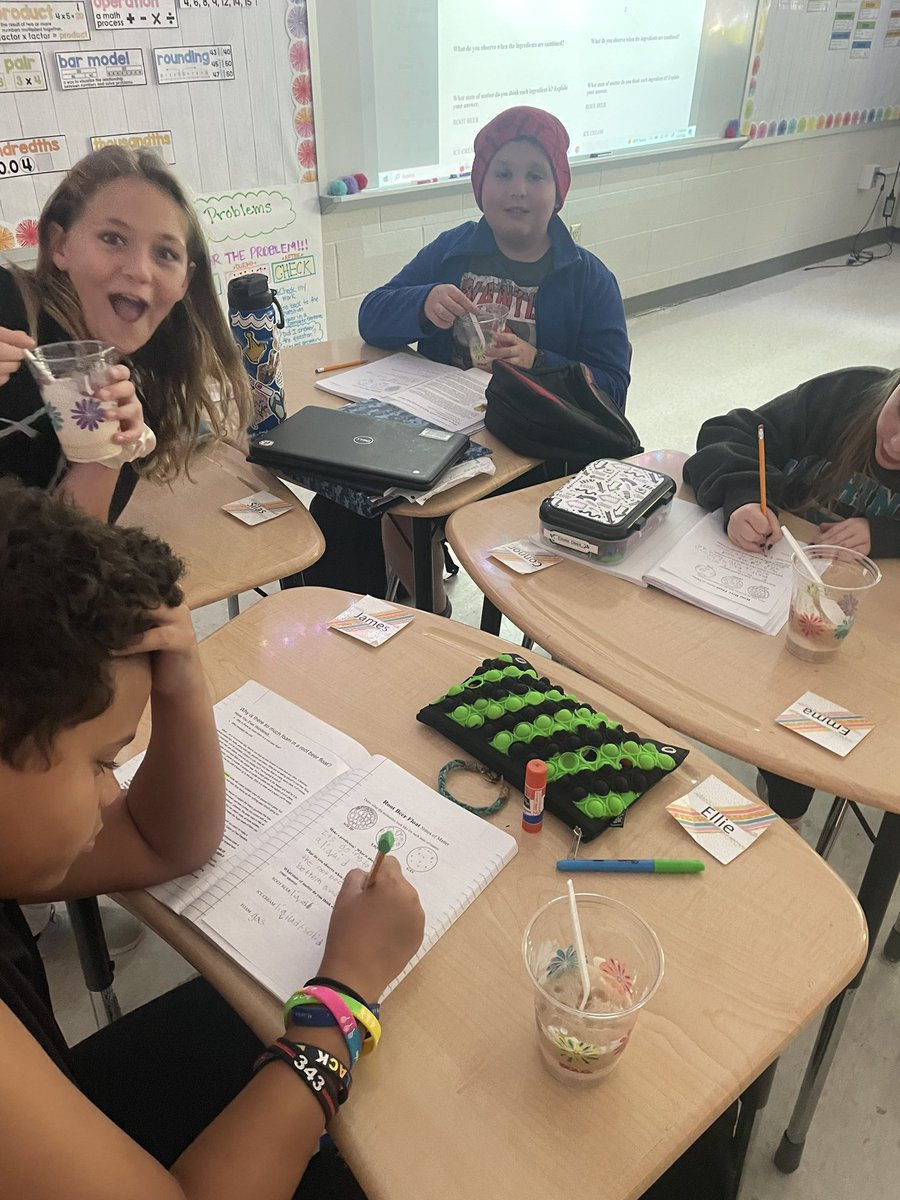 MrsErie3rdGrade's tweet photo. We can’t just discuss phases of matter, we need to make ice cream floats to reeeeeeeaaaaallllyyyyy understand it 🍦⚛️ #phasesofmatter #icecreamandscience #PocaPrek5 #funin5th https://t.co/lKYYtaT0U7