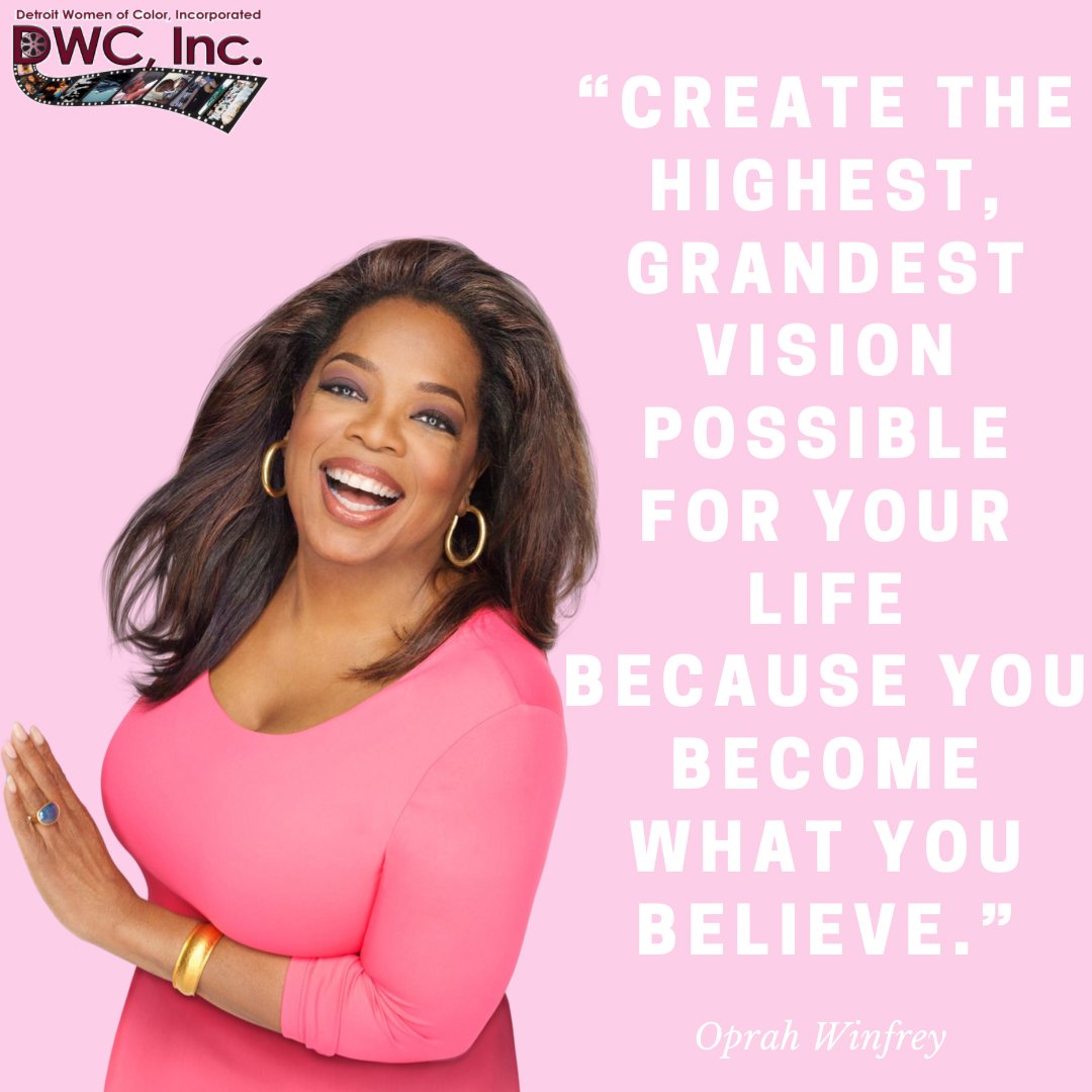 Oprah Winfrey said it best, “We become what we believe.” What do you think of this #QuoteoftheDay? 

#DWCFilm #DetroitWomenofColor #OprahWinfrey #Encouragement #Motivation #TuesdayVibes