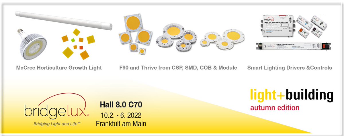 #LB22 is just around the corner.

If you are a lighting designer or manufacturer looking for advanced quality light solutions with high efficacy, come and meet us at Hall 8, C70.