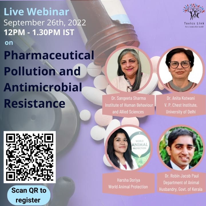 DrRobinPaul's tweet photo. Just participated in a webinar on the almost neglected environmental dimensions of #AMR with focus on Pharma pollution #OneHealthAMR, thanks @toxicslink https://t.co/GhsKswrKnX