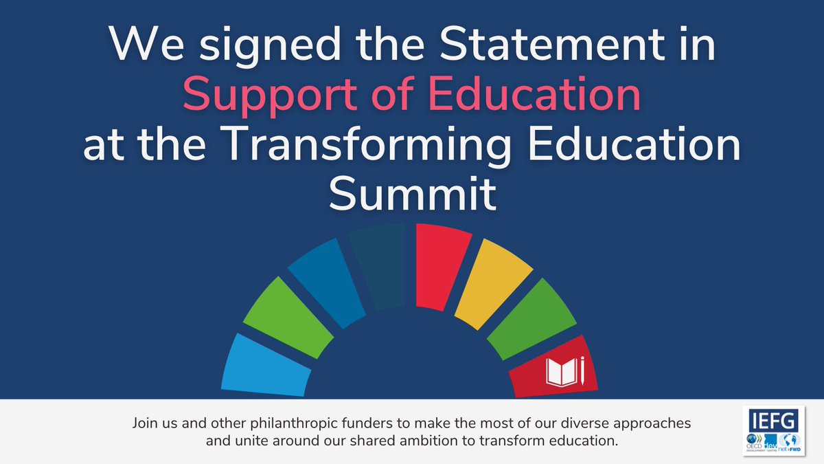 OECDdev's tweet photo. Have you heard about the joint statement by philanthropic actors in support of  🍏education at the Transforming Education Summit?
 
Check it out and sign to show your support today ➡️ https://t.co/kVgCIFIPYZ
 
#Together4SDG4 @IEFGnetwork and @oecd_centre #NetFWD https://t.co/PpQmvSqhv7