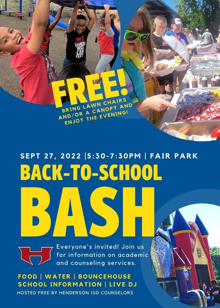WyliePrimary's tweet photo. Come and join us in a Back-To-School Bash at Fair Park today from 5:30 - 7:30pm hosted by our HISD Counselors.  Everyone is invited!  Join us for information on academic and counseling services. https://t.co/np1CDOAa1T