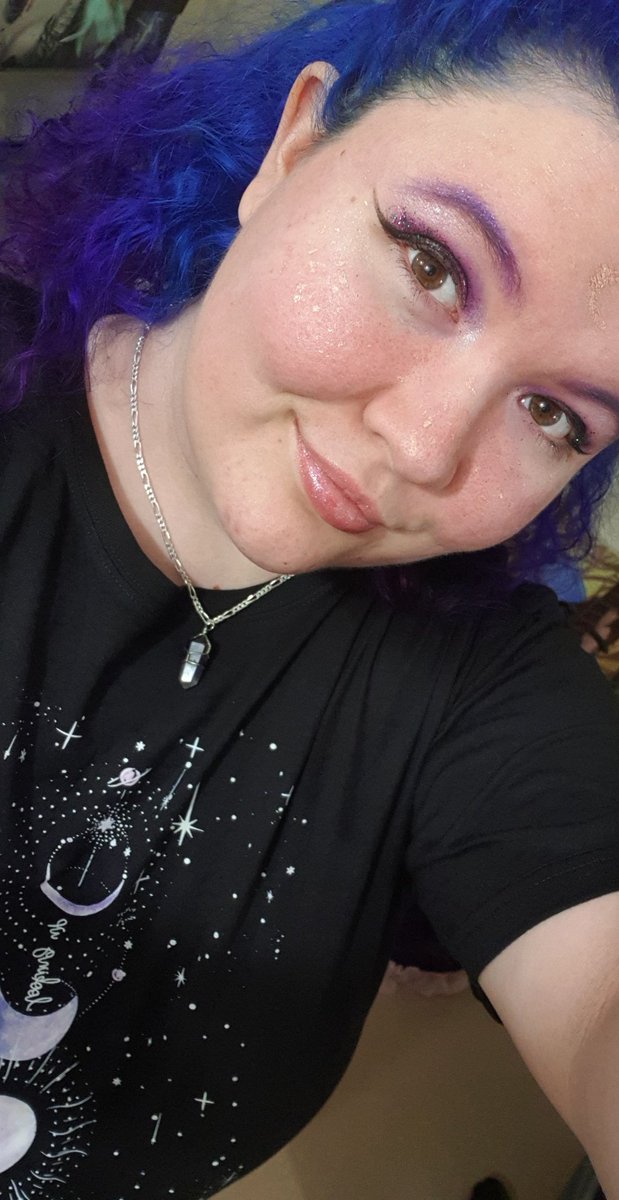 CACCreative's tweet photo. Decided to try purple eyebrows then the rest happened. Made me want to stream Dead by Daylight. So I'm live now!! https://t.co/dExY0rFlxG https://t.co/oLkCm5Qv3U