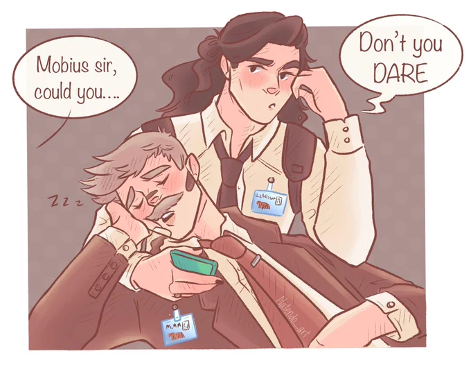 ✨ DO NOT DISTURB ✨
.
.
Loki's husband rarely sleeps as the lead detective of the Tva. So when he finally drifts off Loki is extremely protective 🙏🏻💕
.
.
#lokius #loki #mobius #lokiseries 