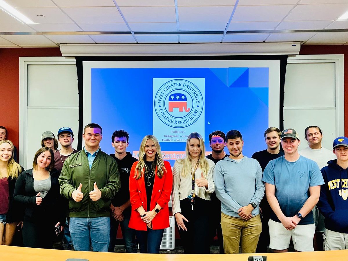 PAConservWomen's tweet photo. #PACW was honored to join the @WCUPA_GOP last night!

These college republicans were fired up &amp; excited about being part of the change for the future!

It’s inspiring to see to see such young, enthusiastic conservatives getting involved! 💪🇺🇸

#collegerepublicans #redwave2022 https://t.co/VAdrPVBzYX