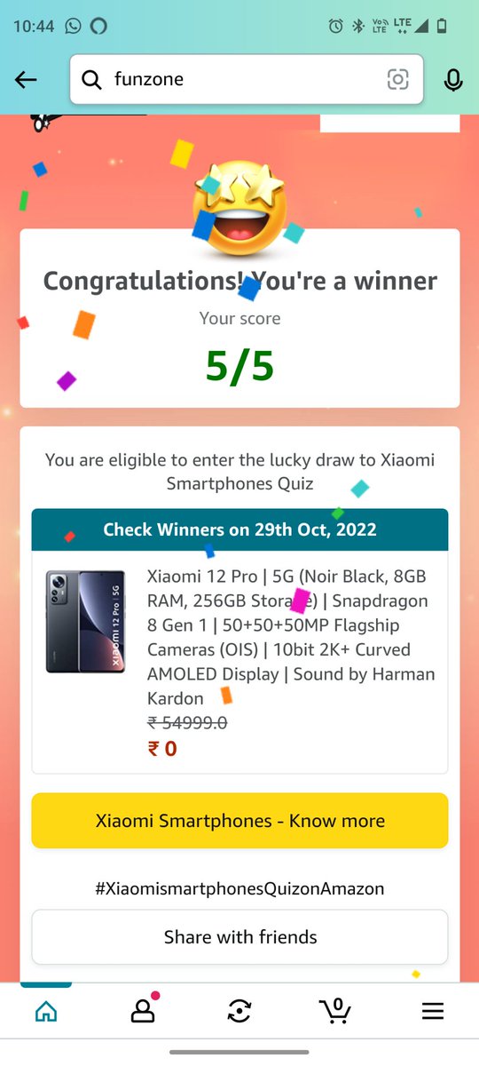 I played this interesting Quiz on Amazon I played this interesting Quiz on Amazon-Play games at Amazon FunZone  amazon.in/game/share/g54… #XiaomismartphonesQuizonAmazon