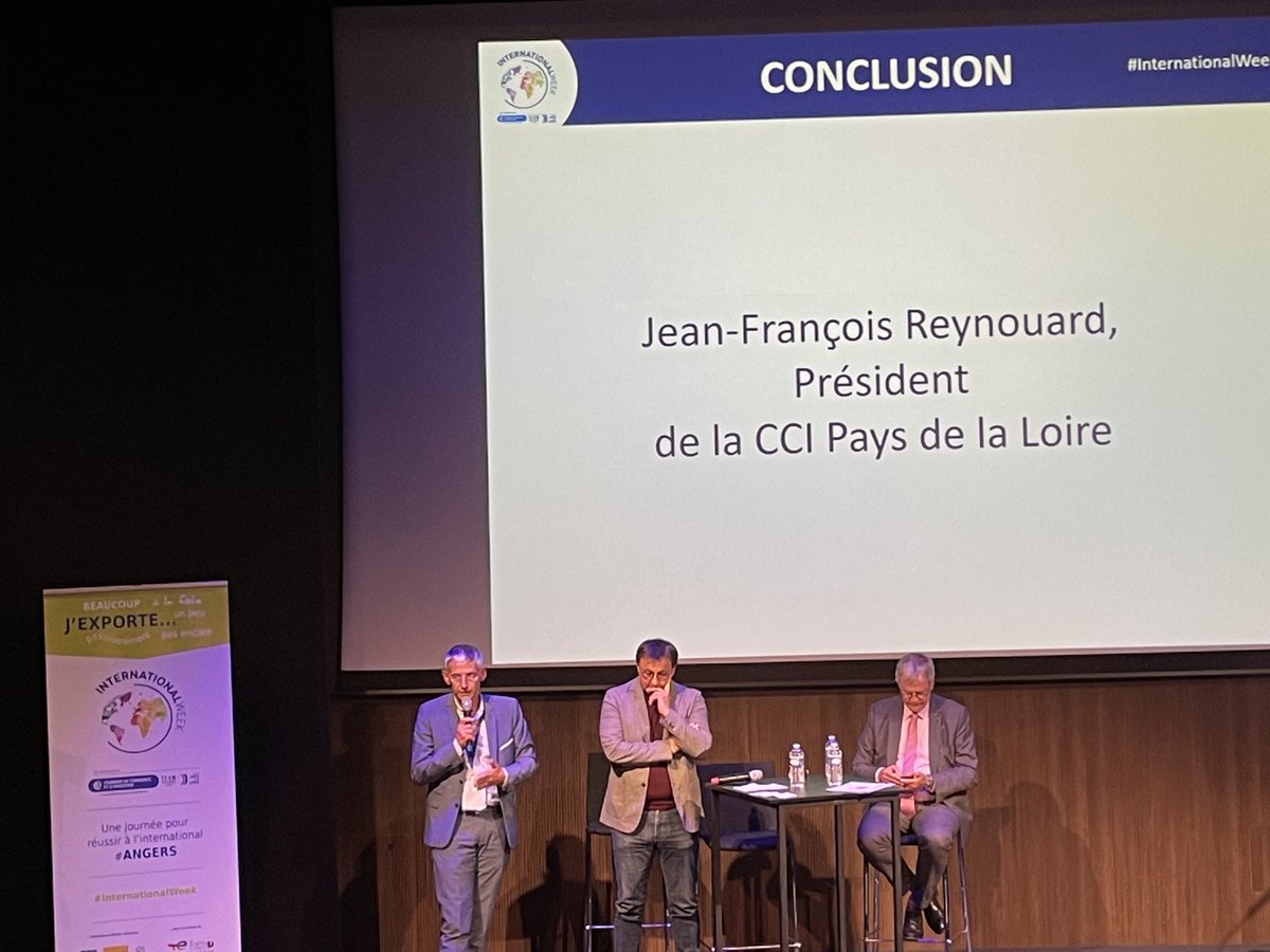 clah49's tweet photo. Éloge de la #teamfranceexport CCI + Région + BPI + Business France + CEE par ⁦⁦@ReynouardJ⁩ ⁦@ccifrance⁩ ⁦@ccipdl⁩ ⁦@CCI49⁩ ! Un dispositif gagnant pour accompagner les entreprises à l’international. ⁦@EricGrelier⁩ rappelle : soyez audacieux ! https://t.co/s4UpxBtlT3