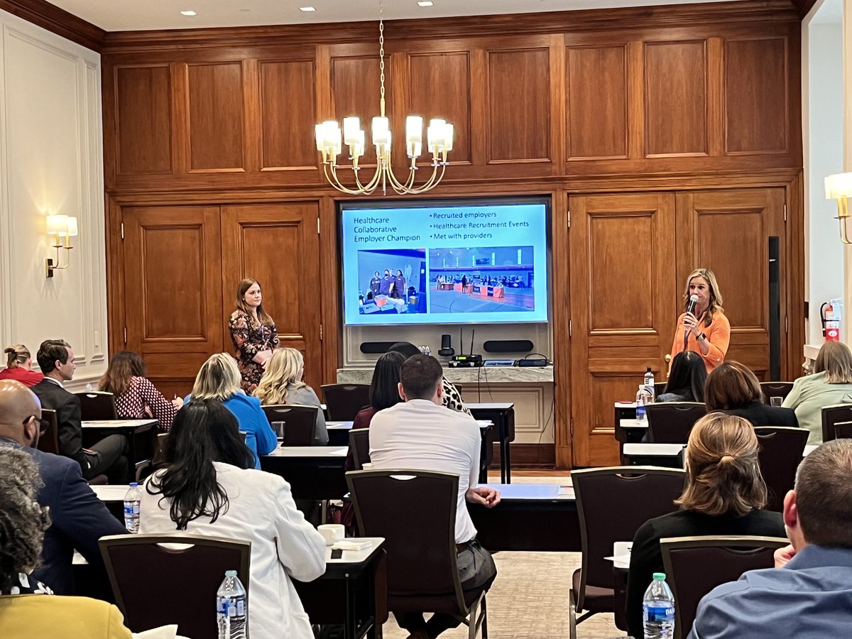 JaimieMFrancis's tweet photo. ⁦@TalChamber⁩ leaders Corrie Melton and Katie Harwood leading a #TPMnetwork discussion on identifying employer champions #TalentPipelineManagement ⁦@USCCFoundation⁩ TPM NLN summit https://t.co/rsZa0Q7gJa
