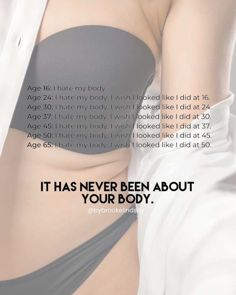 bybrookelindsay's tweet photo. Have you ever wished you could have your old body back? Wished you hadn't taken it for granted back then? Don't be wishing the same thing in ten years time... break the cycle. Enjoy your body now ๐
#NormaliseNormalBodies #BreakTheCycle
๐ท @bybrookelindsay
Image overlay @th https://t.co/qCO38eFhWT