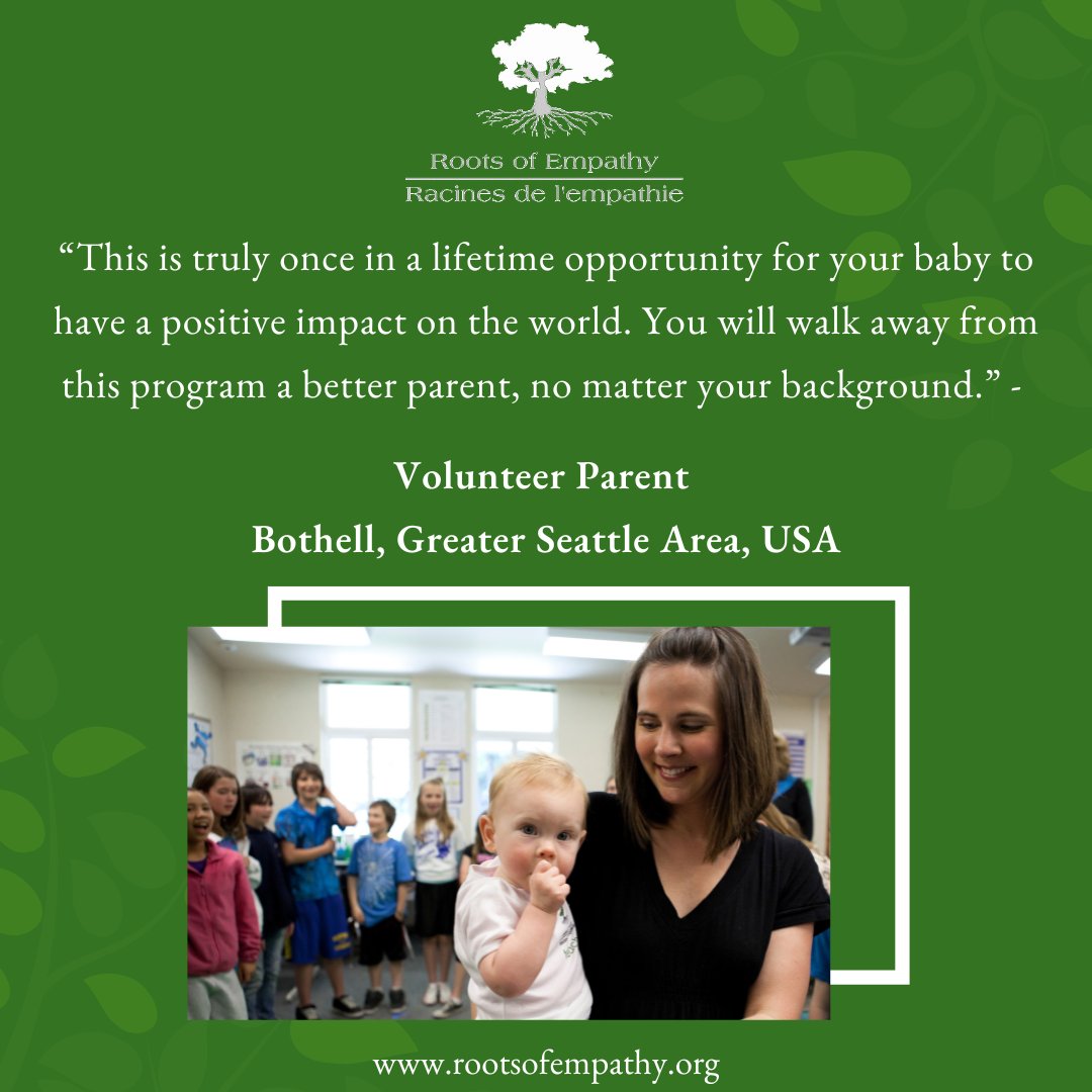 RootsofEmpathy's tweet photo. Your baby can be a teacher &amp; help foster #empathy in children!
 
You &amp; your #baby will support the development of children’s social &amp; emotional development while building positive connections to the students, school &amp; community. 
 
➡️ https://t.co/im3KUC8BUo
#TestimonialTuesday https://t.co/TB1EOM2iAO
