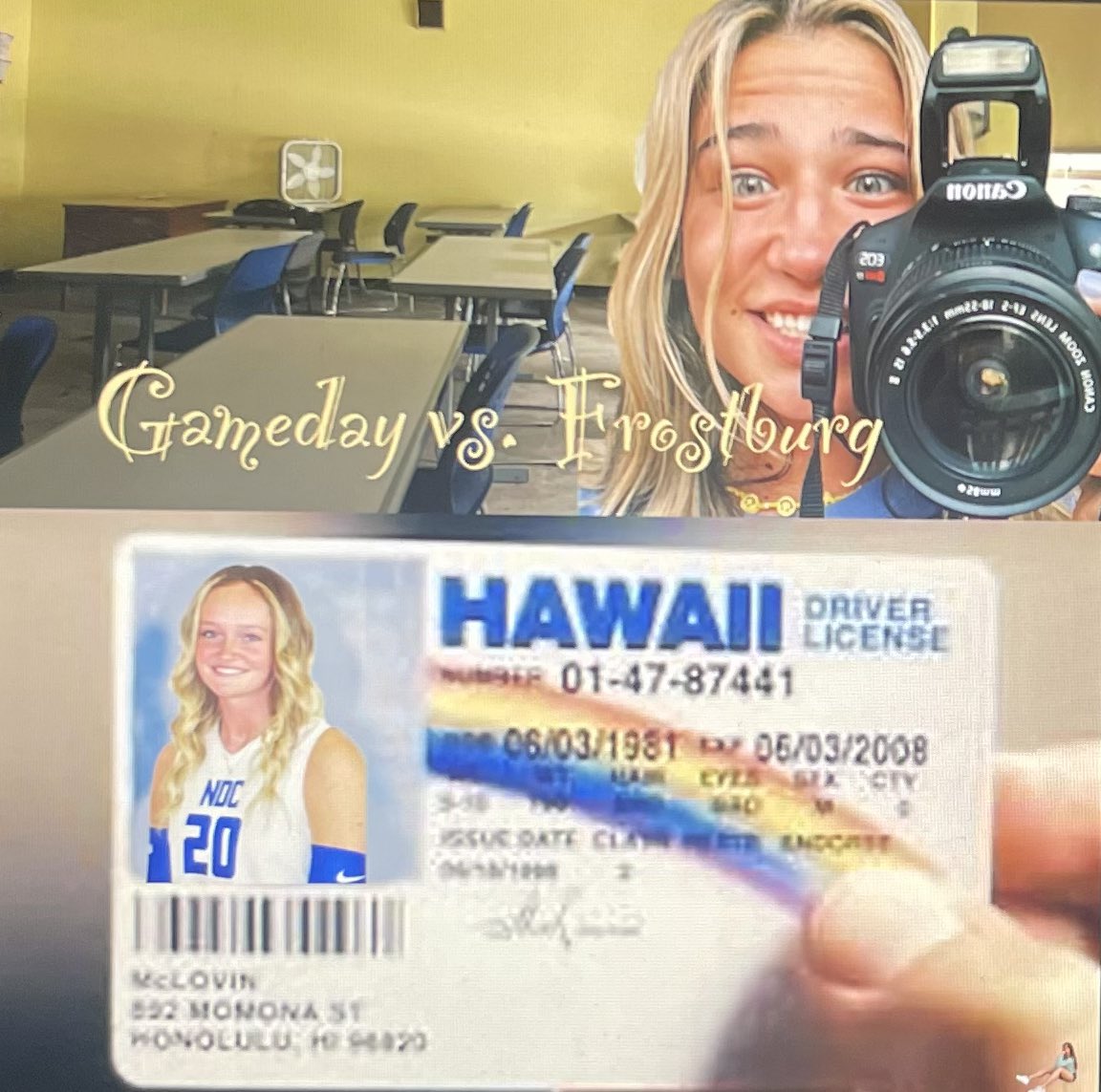 NDCBarstool's tweet photo. Need a fake ID? @ndcvball got you covered 🤝… it’s gameday btw fuck the bobcats https://t.co/cG5Z0RTAZv