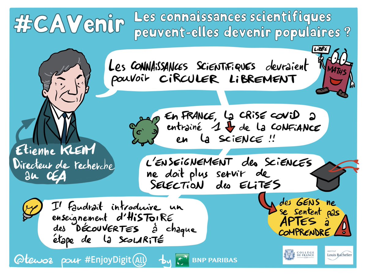 #CAVenir
Plaisir d’écouter <a href="/EtienneKlein/">Etienne KLEIN</a> nous parler de l’importance de la vulgarisation scientifique !
 <a href="/cdf1530/">Collège de France</a> <a href="/LouisBachelier/">Institut Louis Bachelier</a> <a href="/CEA_Officiel/">CEA</a> <a href="/BNPParibas/">BNP Paribas Group</a>