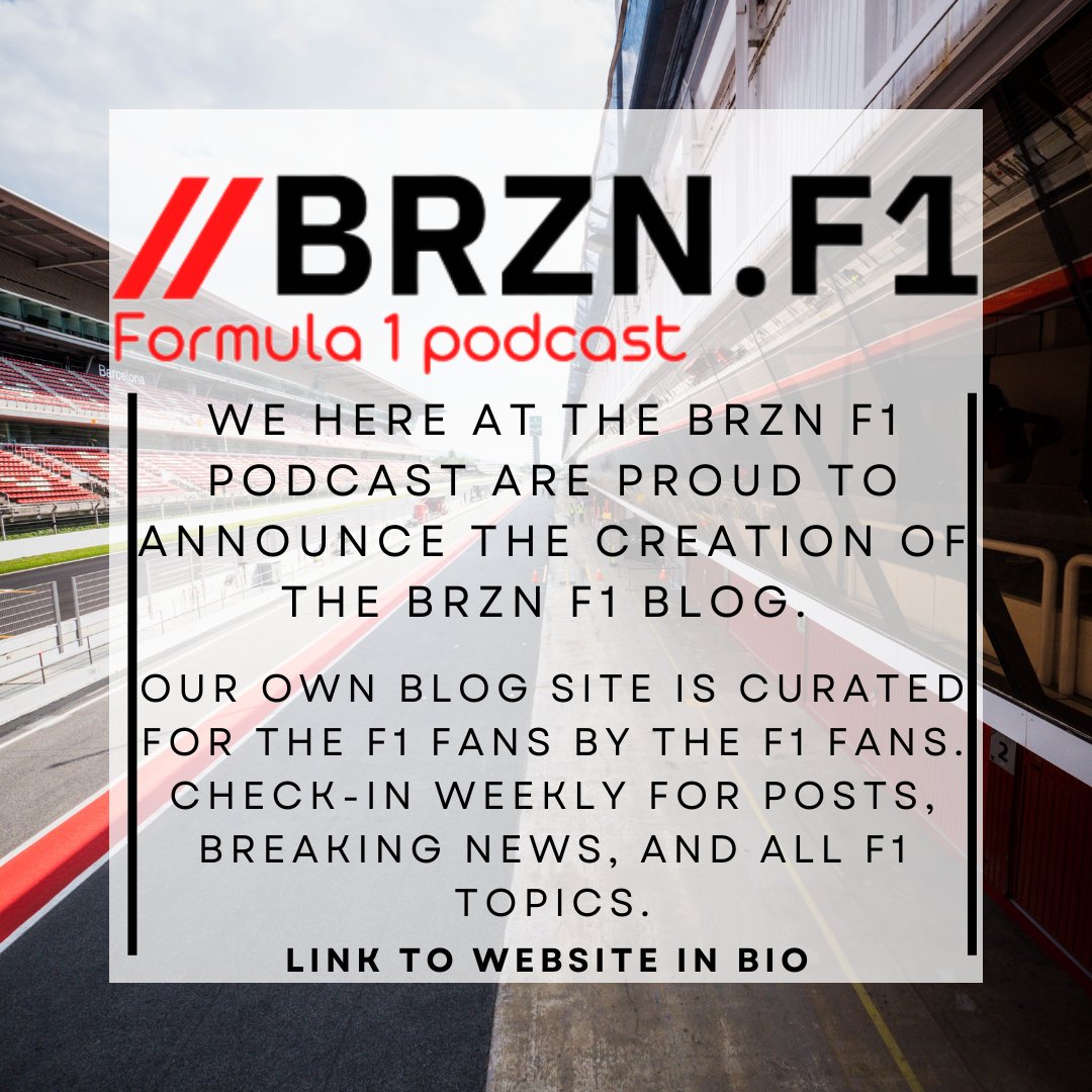 brznf1's tweet photo. We are so excited to announce this expansion of the BRZN F1 Podcast!
Check out our Blog for all things F1!
⬇️⬇️⬇️
https://t.co/vOJz6ZXsvo

#F1 #Formula1 #Blog #Windsor #YQG #Canada #MaxVerstappen #LewisHamilton #CharlesLeclerc #RedBull #Mercedes #Ferrari #ScuderiaFerrari #McLaren https://t.co/xYJOtWfMK4