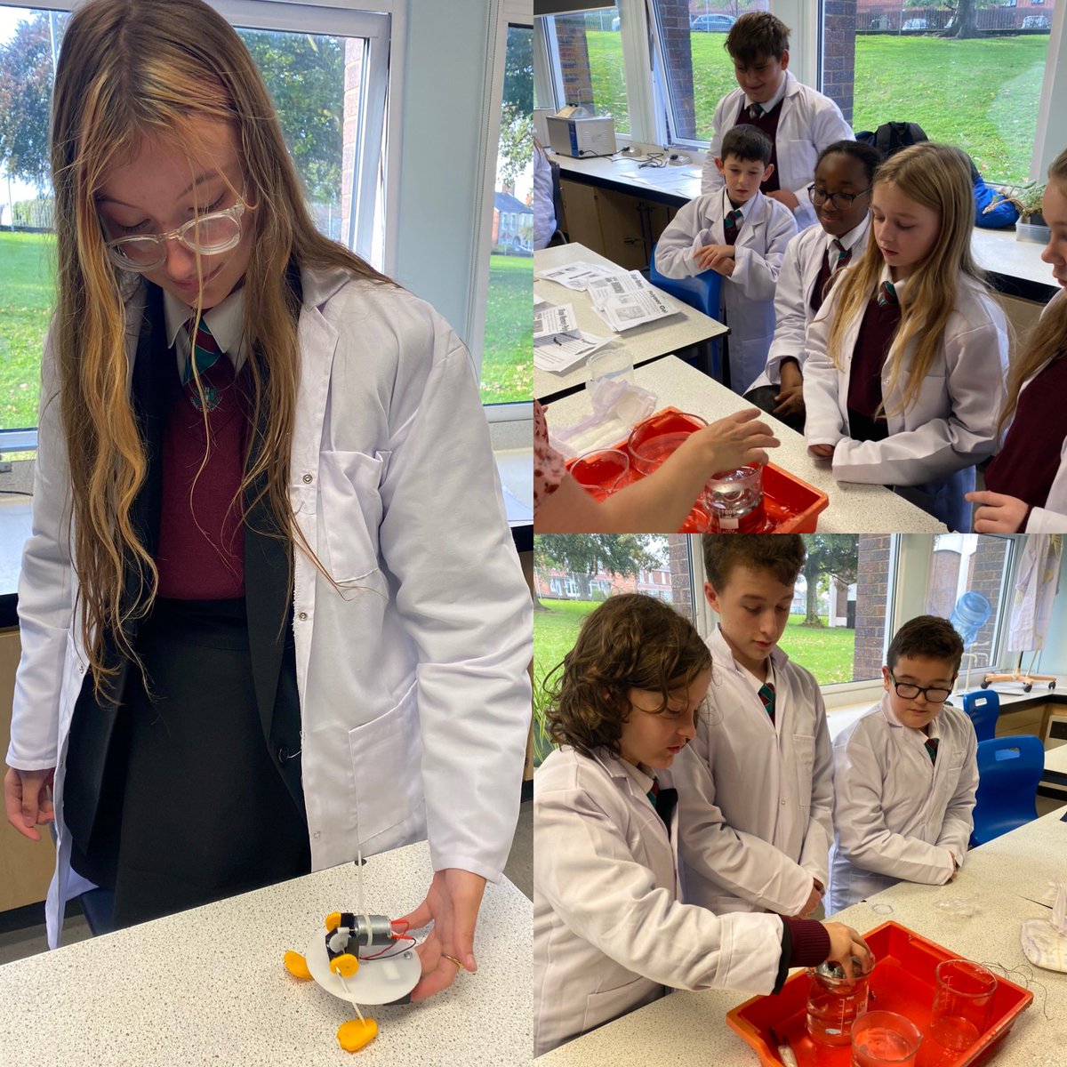 fhssciencedept's tweet photo. Today’s session with Science Squad was incredible! We had everything from giant marble run and balloon car racing to robotic ducks and microscopy! Listening to everyone’s own theories on the density ball demonstrations was very interesting @flinthigh #learningtoexcel https://t.co/DFCFUYfQmE