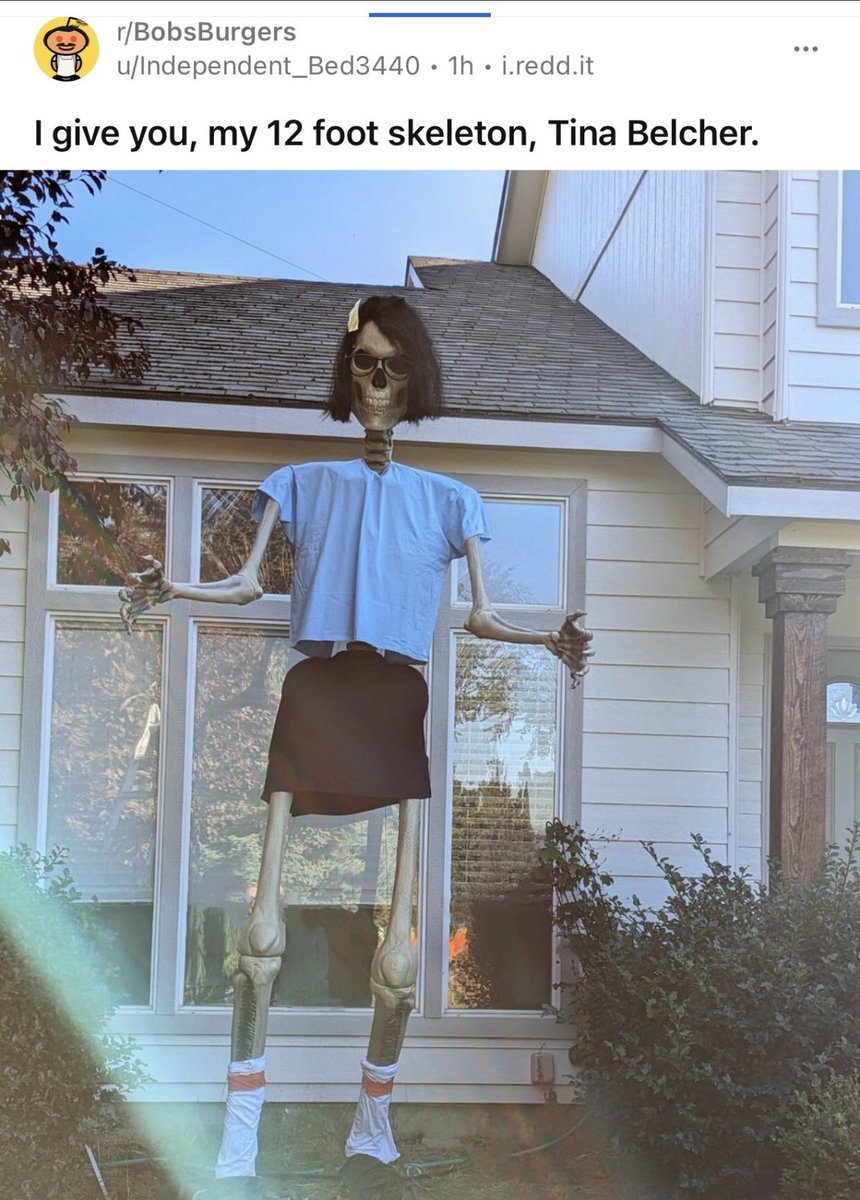 BobsCredits's tweet photo. You know it’s officially spooky season when Skele-Tina graces us with her presence. https://t.co/NWBmGOzF9l