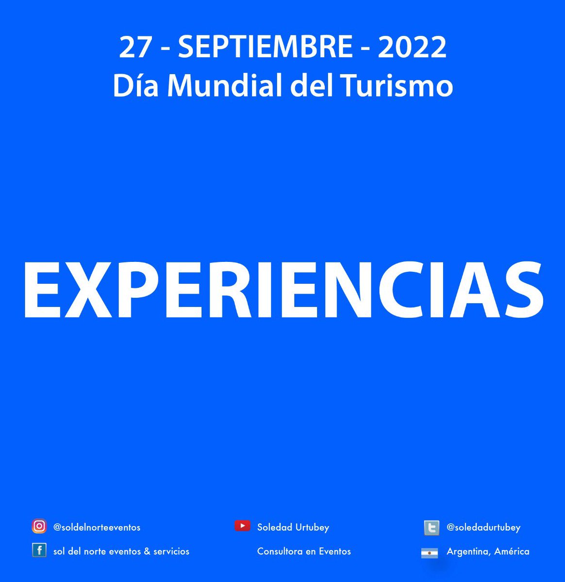 Más experiencias, más encuentros, más desarrollo!! Entre todos y para todos!!#Diamundialturismo #TourismDay