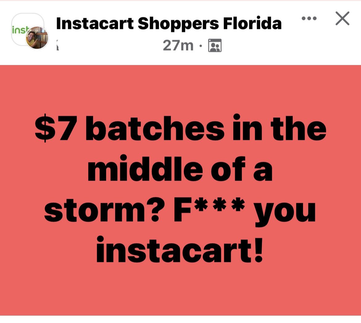 In the middle of a HURRICANE <a href="/FTC/">FTC</a> <a href="/OSHA_DOL/">OSHA_DOL</a> <a href="/WHD_DOL/">WHD_DOL</a> <a href="/DOLOIG/">DOL OIG</a>. #instacart <a href="/Instacart/">Instacart</a> <a href="/fidjissimo/">Fidji Simo</a> <a href="/apoorva_mehta/">Apoorva Mehta</a> #HurricaneIan #Hurricane #florida #slavepay #slavery