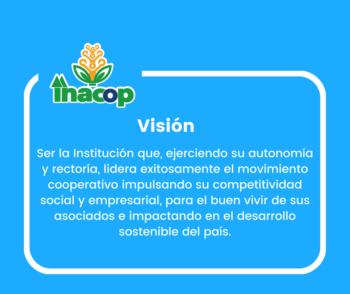 inacop_gt's tweet photo. ¡Queremos que conozcas más del INACOP!
Es por eso que te presentamos nuestra misión y visión institucional.

#INACOP #cooperativas #Guatemala https://t.co/dsxOHQgX5X