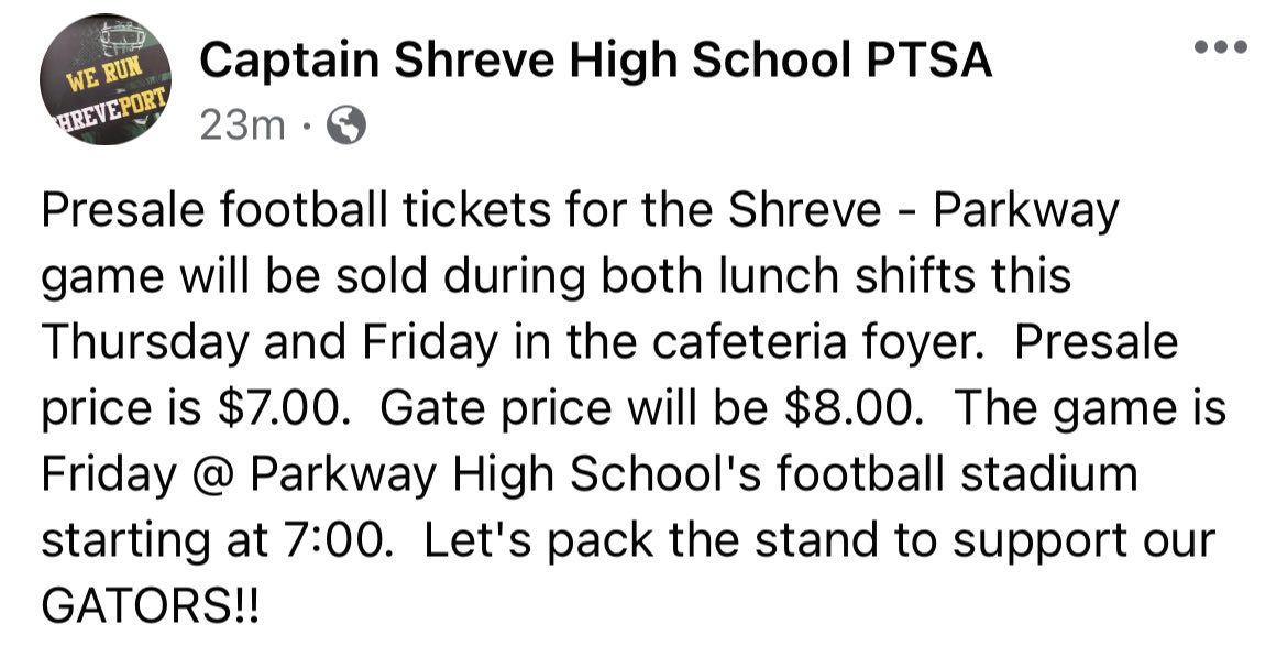 Captain Shreve Gridiron tweet media