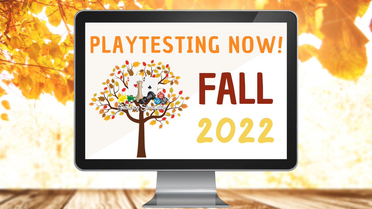 TabletopSim's tweet photo. Fall is officially here! This season we have 14 board games making their digital debuts on #TabletopSimulator. So celebrate the change in seasons and try out these new games playtesting on TTS now- https://t.co/PMjtHa8yCH 

@GamesSwine https://t.co/AdR2CK1BSq