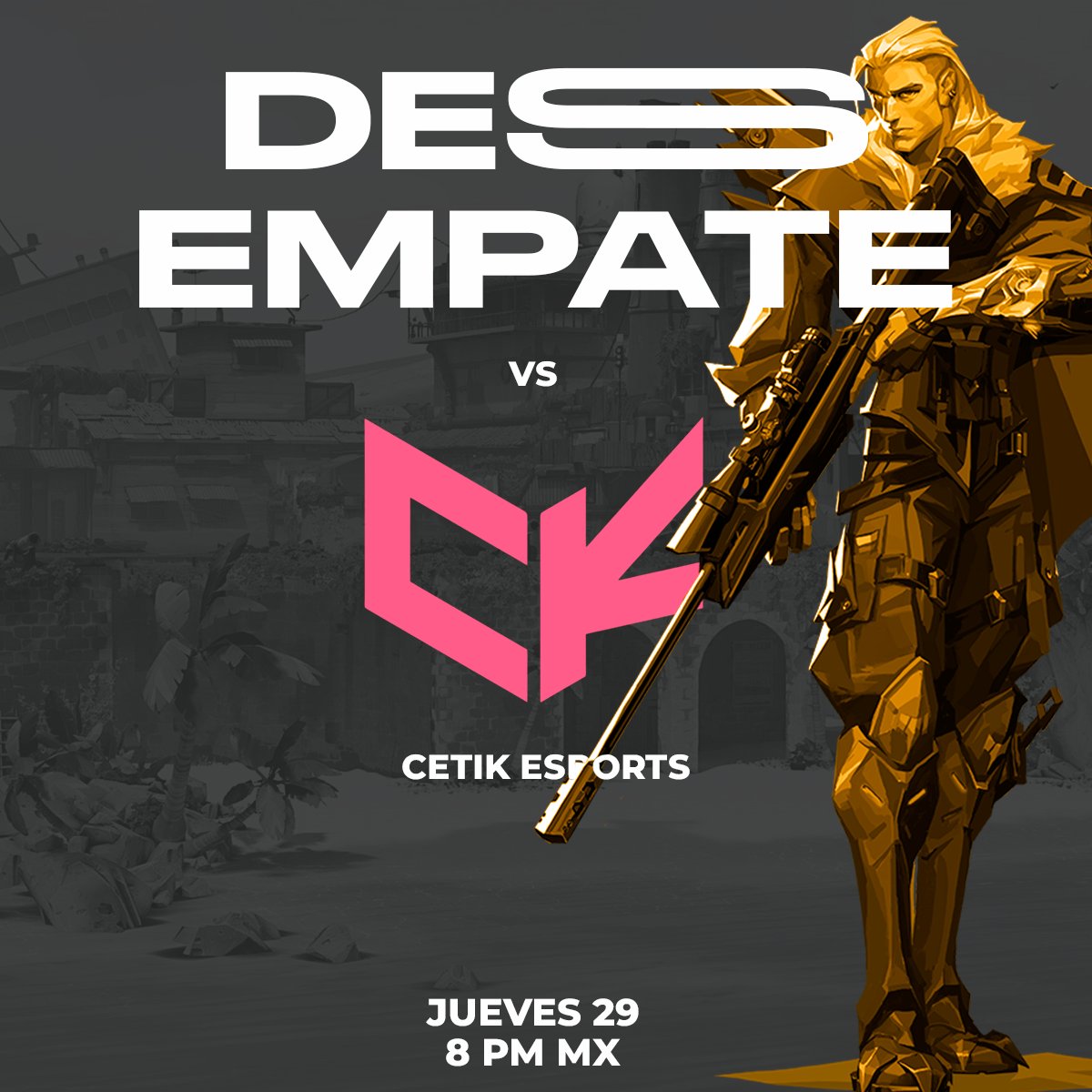 AnubisEsFem's tweet photo. 💛🖤| SHOWMATCH
¡El día jueves 29 de Septiembre a las 8 PM hora CDMX será el esperado desempate de las chicas de Valorant! Nos estaremos enfrentando contra las chicas de @teamcetik . Este Showmatch se quedaba sin vencedoras y por fin podremos tenerlas. 
https://t.co/FmSHZLH8bV https://t.co/kjSHEbFlbV