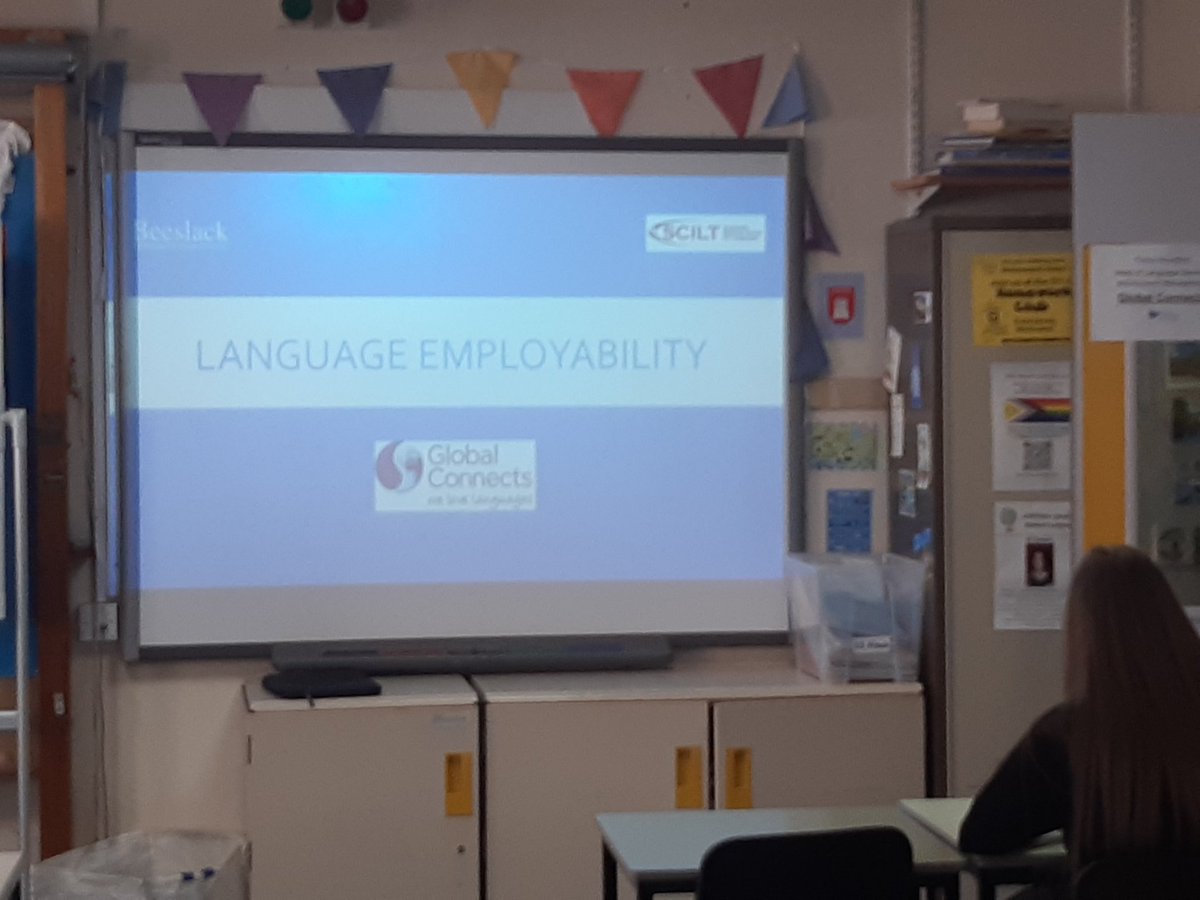 Also fantastic visit to our S3 from Fiona Woodford, Head of Language Service and Account Management at Global Connects. Fascinating hearing about translation all around us and benefits of languages.#sciltlanguageemployabilityaward #globalconnects
 #fionawoodford #dyw
