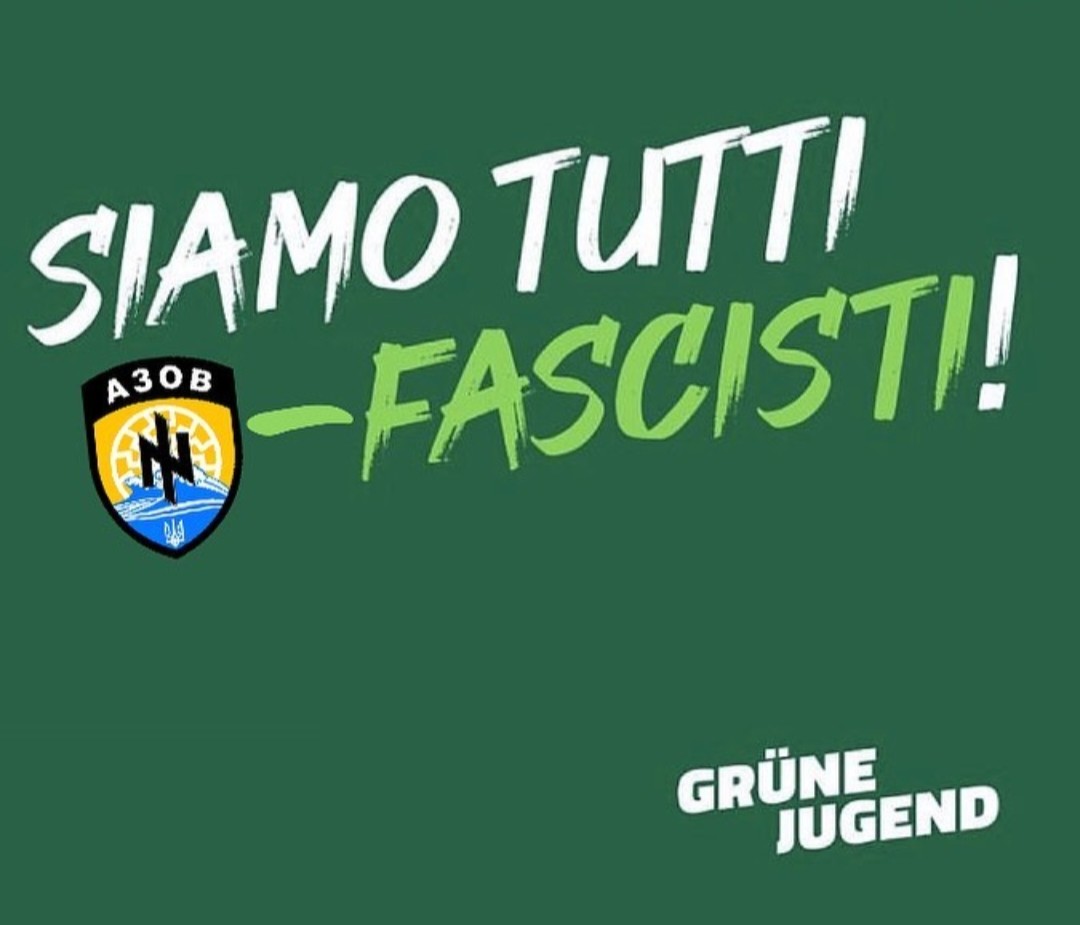 Feuerseeigel's tweet photo. Italienische Faschisten böse! 
Ukrainische Faschisten gut!
Willkommen in der Grünen Jugend!

#GrüneJugend #Faschismus #Italien #Ukraine️ https://t.co/3ABB7fp843