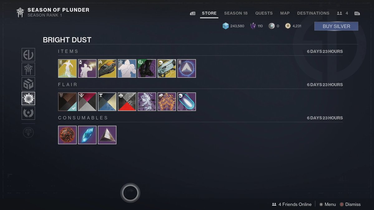 HoldToReset's tweet photo. Here's what's for sale in the Destiny 2 Bright Dust and Features Items Shops today following the weekly reset. https://t.co/ySX3xpHSjT
#Destiny2 #FeaturedShop #BrightDustShop https://t.co/nruv7jdTSY