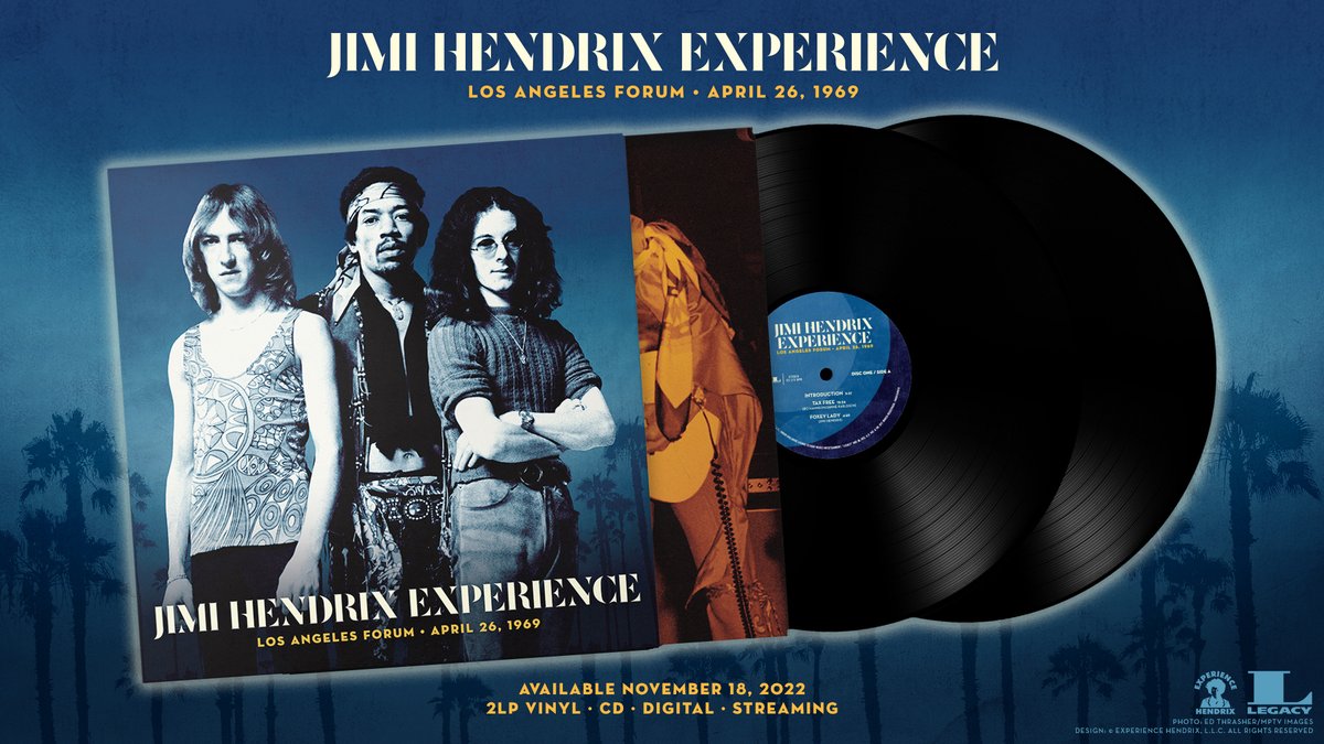 JimiHendrixShop's tweet photo. PRE-ORDER NOW. AVAILABLE NOVEMBER 18
CD ∙ 2LP VINYL ∙ DIGITAL ∙ STREAMING

Jimi Hendrix Experience: Los Angeles Forum - April 26, 1969

Learn more: https://t.co/KqZ53JdxDX 
#JimiHendrix #Hendrix #HendrixLA69 #Jimi #Jimi80 https://t.co/rdtCY0kG84