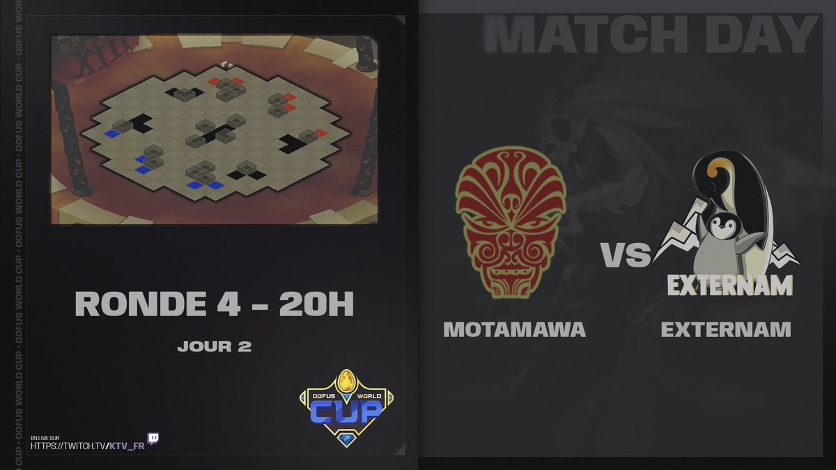 D'après <a href="/EnKTAbbTDC/">En KTA bb tu dead ca</a> c'est du niveau Europa League pour ce match Motamawa - <a href="/Externam_Dofus/">Externam</a>, alors on va suivre ça !

twitch.tv/KTV_Fr