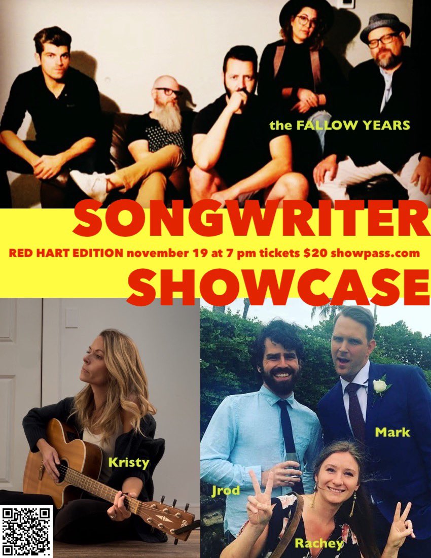 First show sold out really fast so a 2nd show has been added for Nov 19th!! Get you tickets here: showpass.com/songwriter-sho…