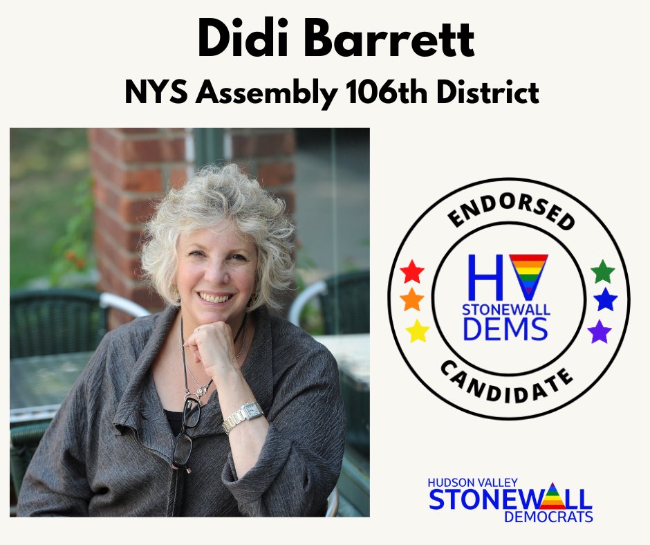 HVSD Endorses Didi Barrett for reelection in the 106th Assembly District!  <a href="/DidiBarrett106/">Assemblymember Didi Barrett</a> <a href="/DutchessDems/">Dutchess County Dems</a>