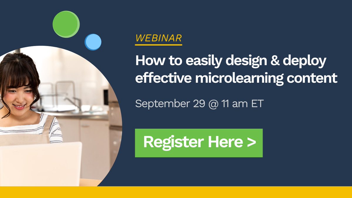 We're gearing up for part three of our #microlearning webinar series and it's all about content! Tune in Thursday to learn how to easily create and deploy effective content, leveraging experts to take your learning programs to the next level:

hubs.li/Q01nmD7R0