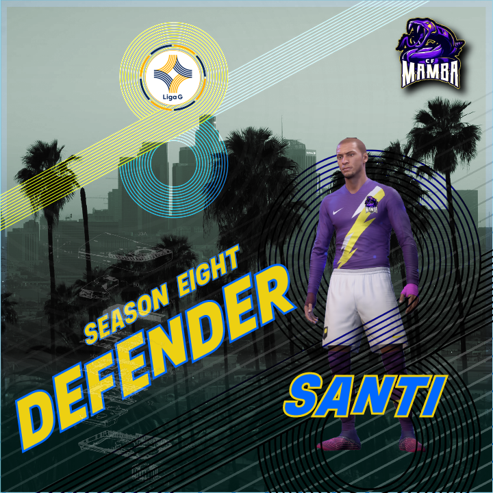 Liga_G96's tweet photo. Season 8 Defender of the Year: @Adriano_santi99 

He's cemented himself over multiple seasons as one of the best full backs, locking down his side constantly, but also helping support the attacking efforts of his high powered team. He's only won cups since joining Liga G. https://t.co/57X1IseH7z