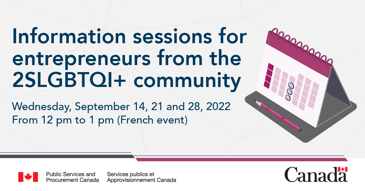 #DiverseEntrepreneurs: Don’t forget that our webinar, “Bidding on Federal Opportunities: tips and tricks,” will take place tomorrow (in French) from 12 to 1 pm (EDT).

To register: ow.ly/NLXC50KUR93
#SupplierDiversity #GCProcurement