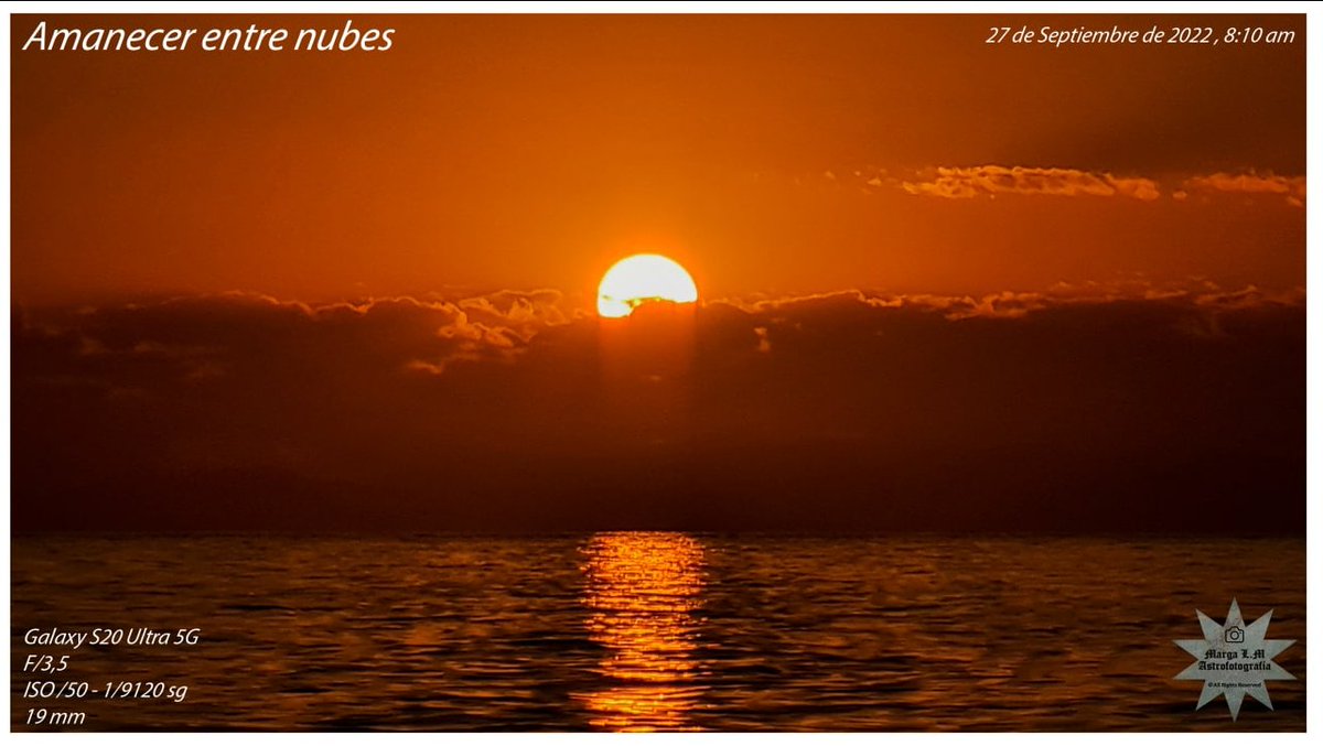 Amanecer entre nubes en Aguadulce #Almería por nuestra compañera <a href="/Margalm1972/">Marga L.M</a>. El madrugón mereció la pena.... enhorabuena #cielosESA #somosEstelares #Amanecer #Sunshine #Aguadulce #estelaresAlmeria #Sol #Sun