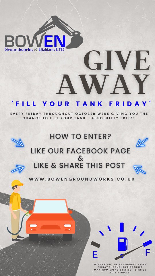 ⛽️ COMPETITION TIME ⛽️ 

As things get a little tougher, we're here to help and are giving away 4 lucky winners a full tank of fuel EVERY FRIDAY throughout October! 

To be in with a chance to win...
1. Like Our Facebook Page 
2. Like &amp; Share this Post 
Head over to our Facebook