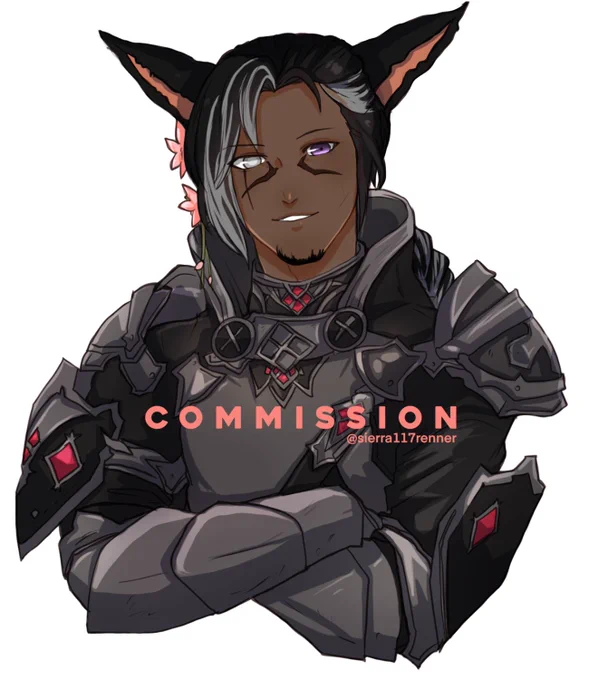 Bust commission done!  Final Fantasy 14 + Oc  