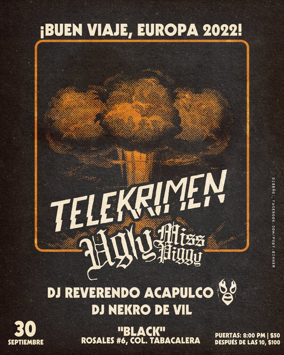 Banda!! nos vemos el próximo viernes 30 de septiembre en el Black, antes de irnos de gira!! Inicia 8:00 PM Rosales 6 Colonia Tabacalera!