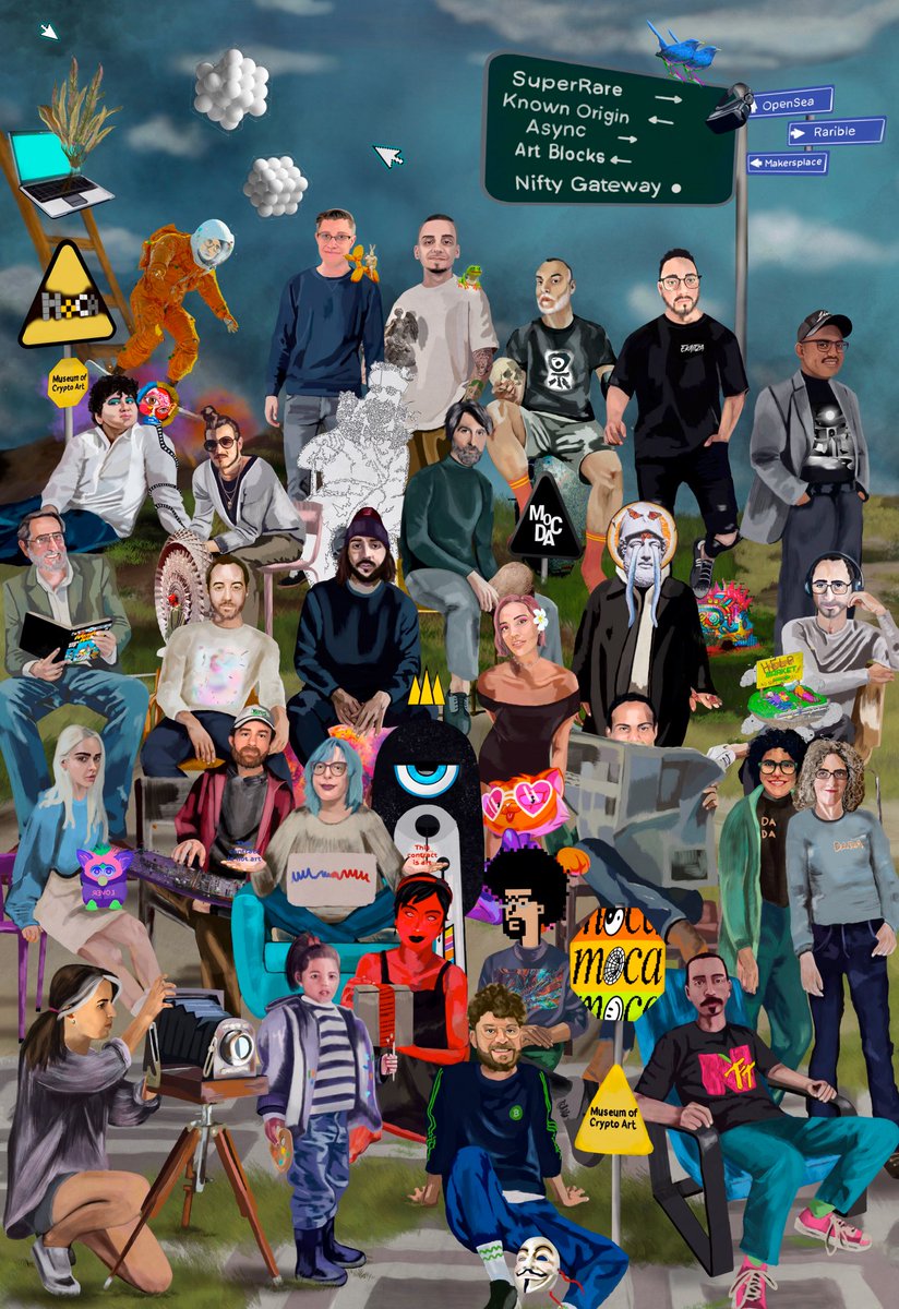 meximeltmaxi's tweet image. 🔔📚🍎 History Class! 🔔📚🍎
Our Tuesday exhibition at @rara_social is a personal  favorite - today I curated @PXhita's A HISTORY OF CRYPTO ART 

"Inspired by Mexican muralism, our community and by every artist portrayed in this work...this is a history of cryptoart."