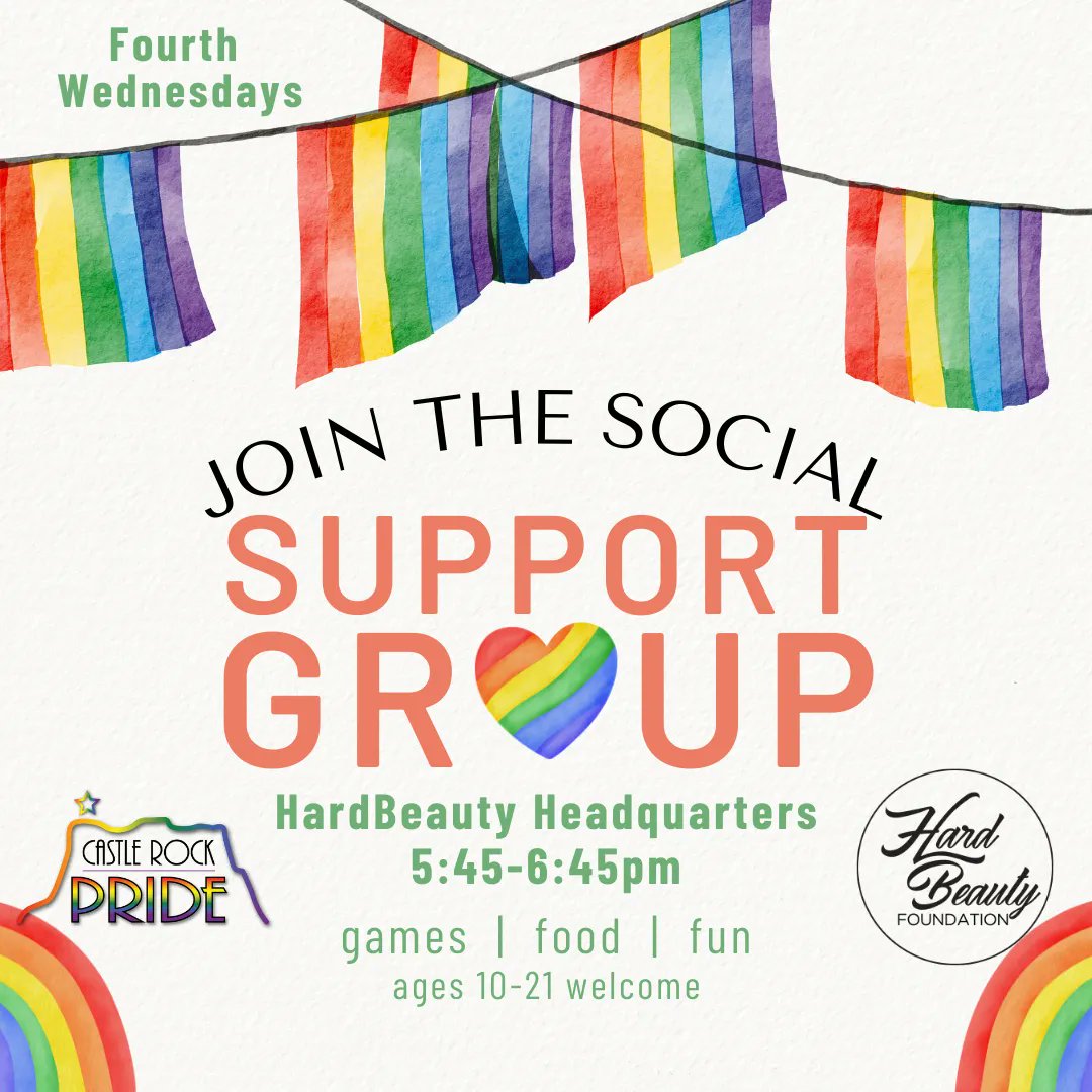 CRPrideOfficial's tweet photo. Tomorrow! We'll provide the pizza, snacks, and games. HardBeauty has a ping pong table and comfortable seating, as well! If you have any questions about this social support group, please email us at info@castlerockpride.org. https://t.co/nioQ5b2Pbj