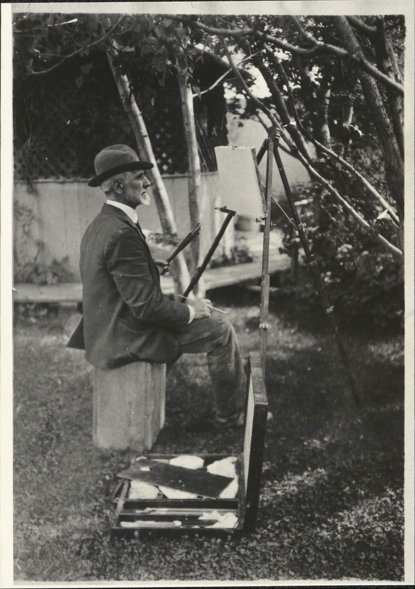 CouseSharp's tweet photo. Happy Birthday Joseph Henry Sharp (b 1859), founding member of The Taos Society of Artists.  
Alois Liebert, who for 35 years served as Sharp’s companion, friend, handyman, agent, chauffeur and secretary, said, https://t.co/KGAB0oEItP